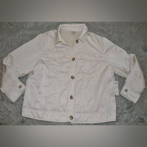 CHICO'S Classic Jacket Insulated Natural Cream 4 (20-22) NWT $129